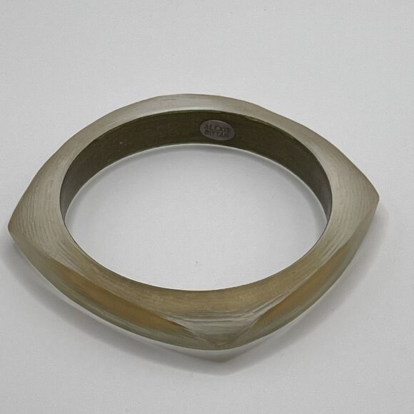 Alexis Bittar Clear‎ Cream Golden Frosted Lucite Bracelet Lot of 5 Quiet Luxury - Picture 13 of 16